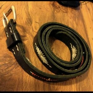 Western Leather Belt with Bead Work sz 28” waist S